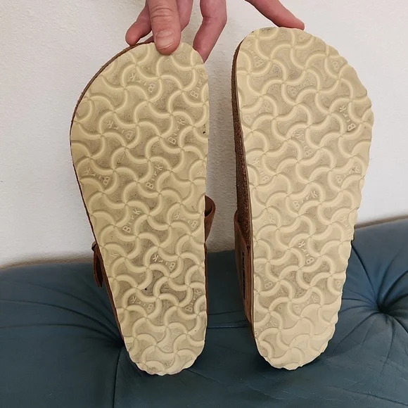 Birkenstock Braided Gizeh Cognac Oiled Leather Sandal Size 38 7/8 - Picture 4 of 5